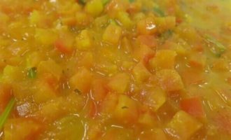closeup of moroccan harissa soup produced in the DC Norris North America test kitchen