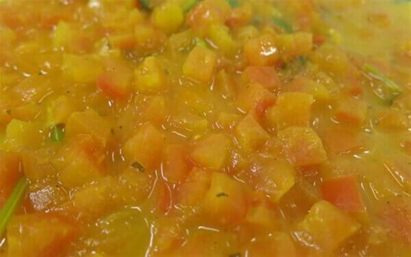 closeup of moroccan harissa soup produced in the DC Norris North America test kitchen