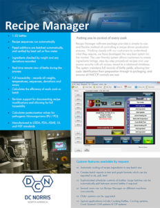 DC Norris North America Recipe Manager Brochure