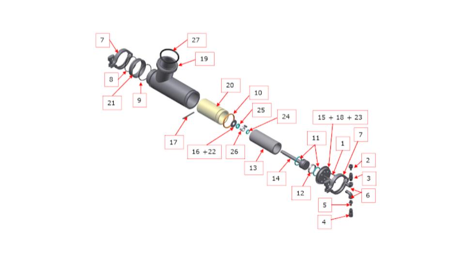 exploded view image for spare parts from DC Norris North America