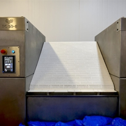 belt tumble chiller after automatic unload has happened