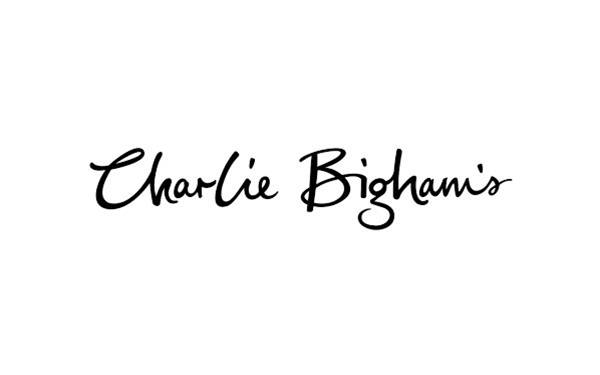 black and white Charlie Bigham's logo on a white background
