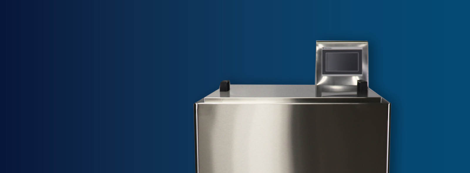 CT-1 Commercial Sous Vide cook tank with closed lid on a blue background