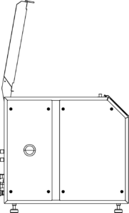 DC Norris North America CT-5 sous vide cook tank rendering left side, lid open