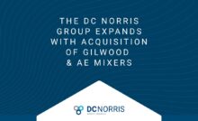 dark blue background with a white text headline that reads: The DC Norris Group Expands with Acquisition of Gilwood and AE Mixers