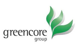 full color greencore logo on a white background