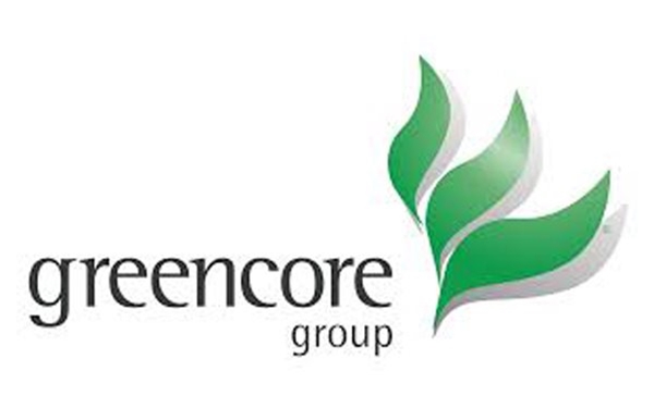 full color greencore logo on a white background