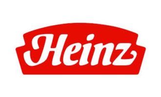 pixelated Heinz logo in full color on a white background