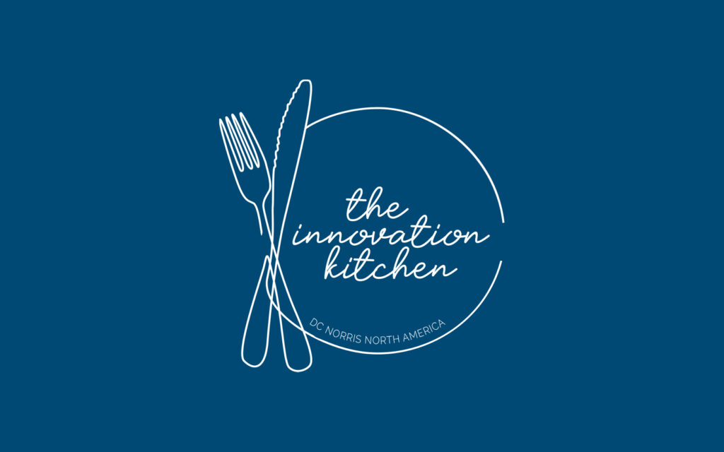 DC Norris North America_The Innovation Kitchen Logo on blue background
