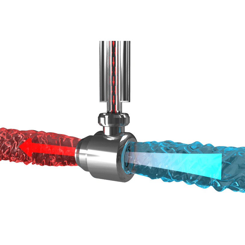 The DCN Jet Cook nozzle on a white background showing how the nozzle leverages steam as a cooker and pump