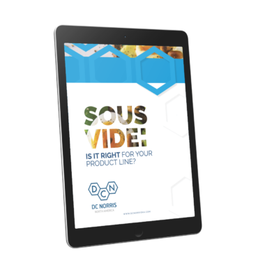 cover of DC Norris North America's Industrial Sous Vide Ebook on a tablet