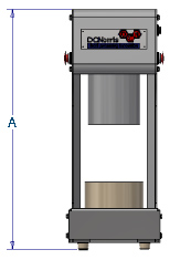 Model 160 Industrial can opener rendering with height dimension by DC Norris North America