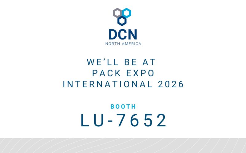 the DC Norris North America logo is at the top of the image, the background is white and a navy blue headline reads: We'll be at Pack Expo International 2026 Booth LU-7652